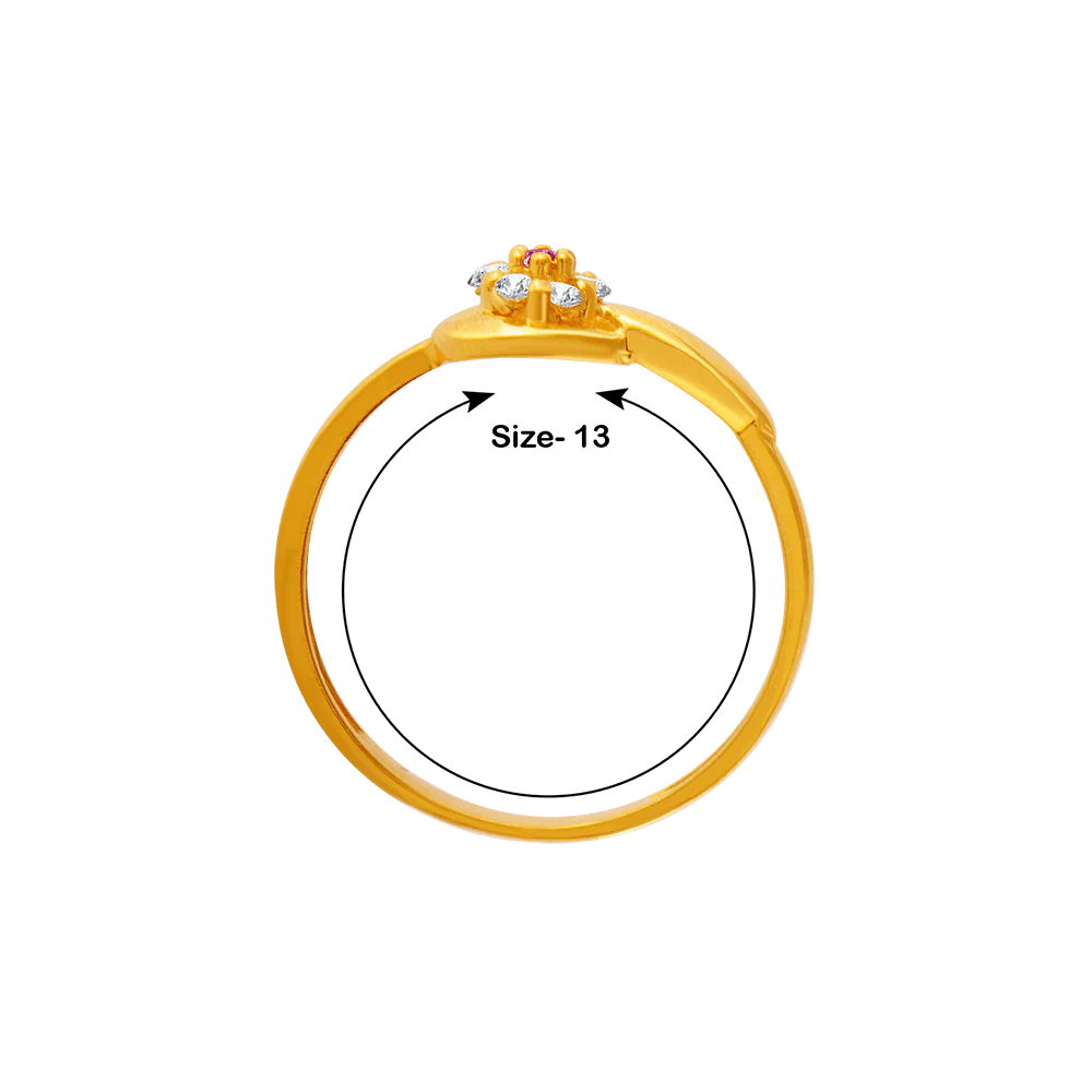 22KT Yellow Gold And American Diamond Ring For Women - Image 4