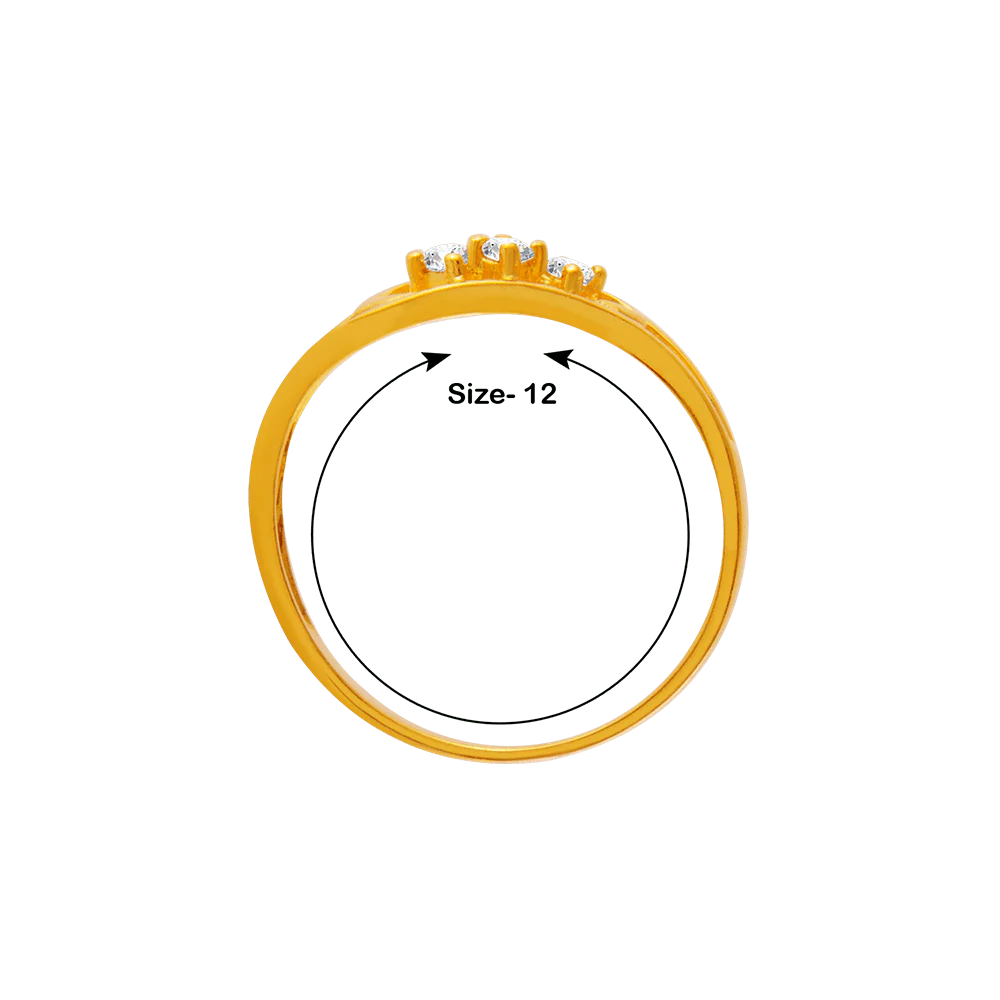 22KT Yellow Gold And American Diamond Ring For Women - Image 4