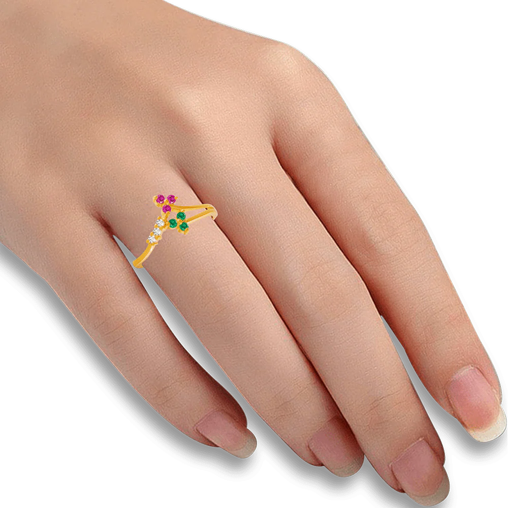 22KT Yellow Gold And American Diamond Ring For Women - Image 2