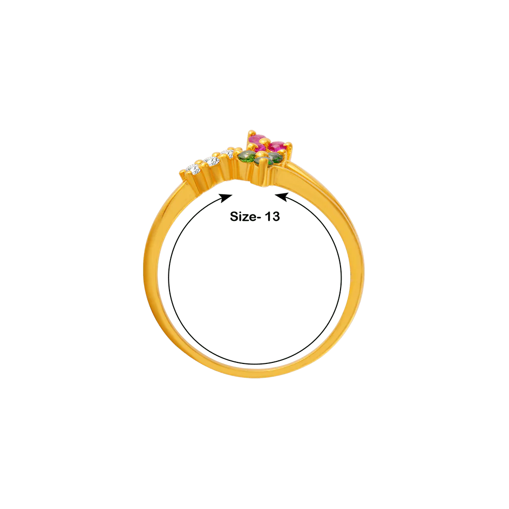 22KT Yellow Gold And American Diamond Ring For Women - Image 4