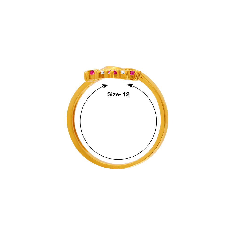 22KT Yellow Gold And American Diamond Ring For Women - Image 4