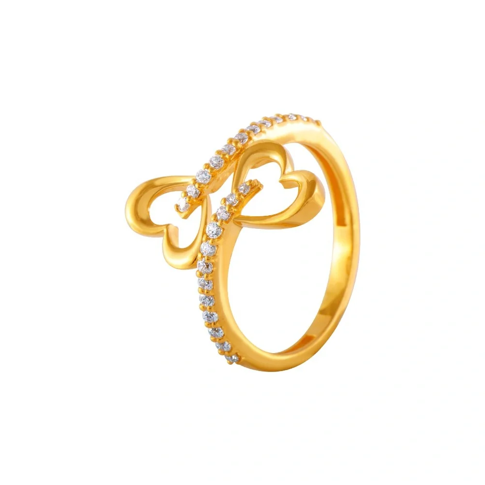 22KT Yellow Gold And American Diamond Ring For Women - Image 2