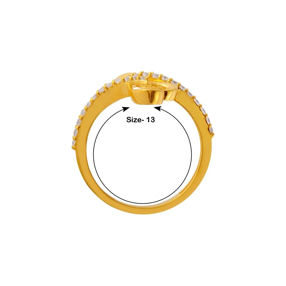 22KT Yellow Gold And American Diamond Ring For Women - Image 3