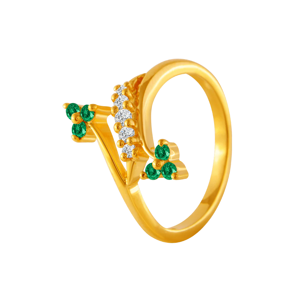 22KT Yellow Gold And American Diamond Ring For Women - Image 3