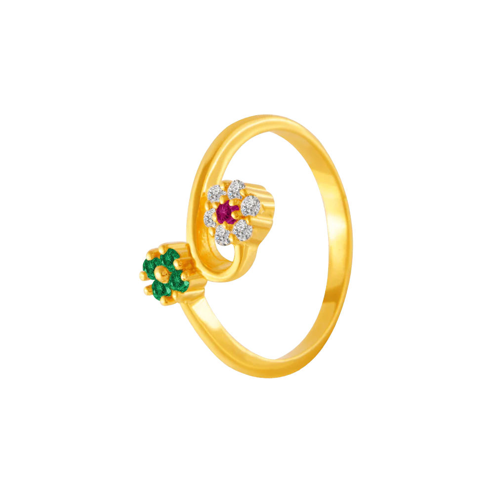 22KT Yellow Gold And American Diamond Ring For Women - Image 3