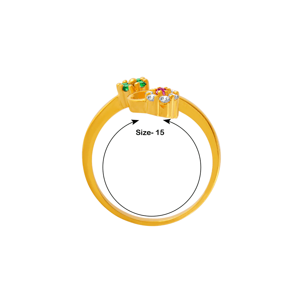 22KT Yellow Gold And American Diamond Ring For Women - Image 4