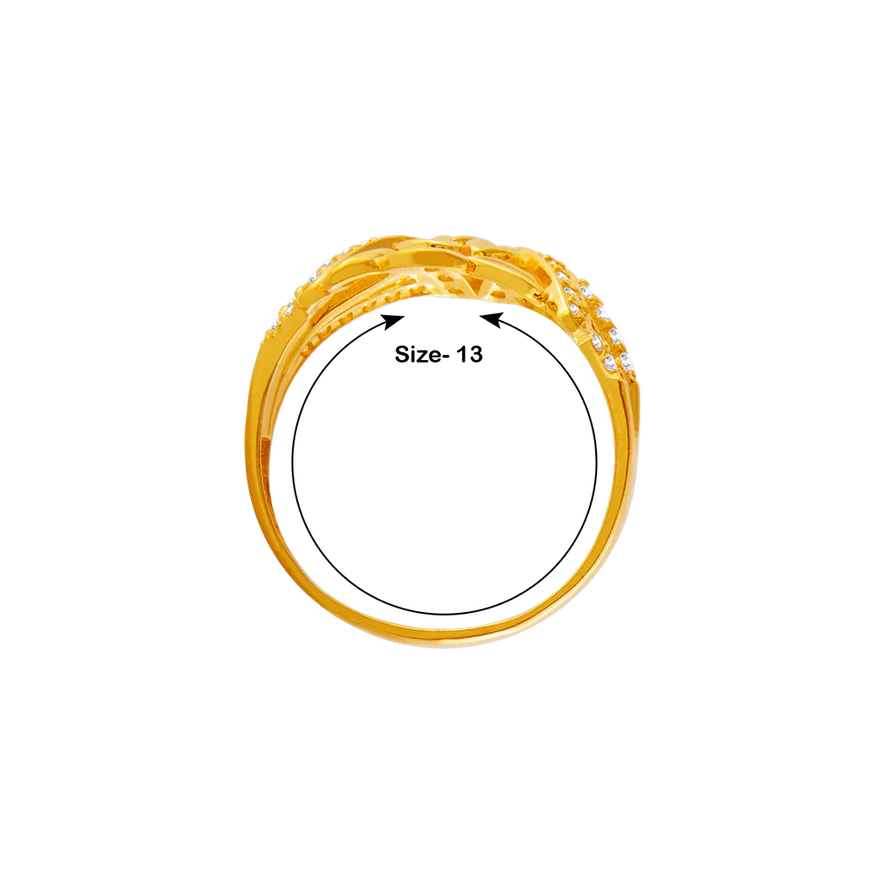 22KT Yellow Gold And American Diamond Ring For Women - Image 4