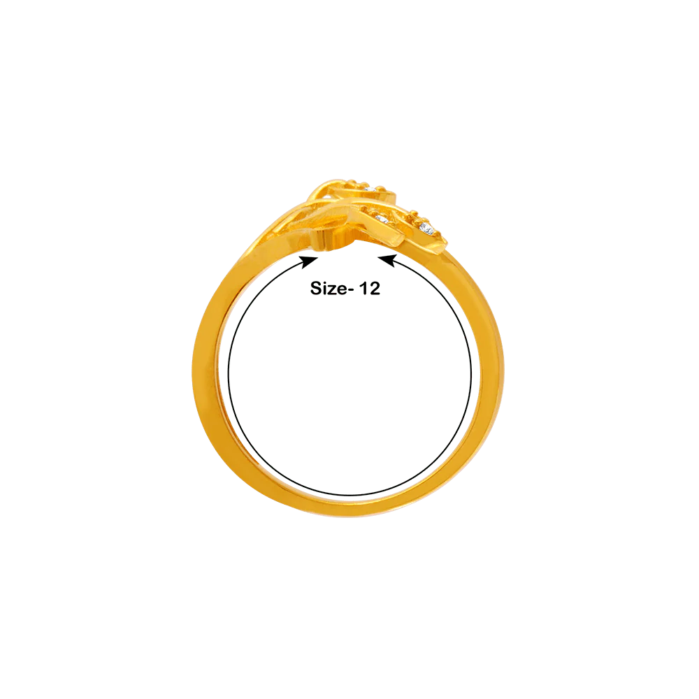 22KT Yellow Gold And American Diamond Ring For Women - Image 4