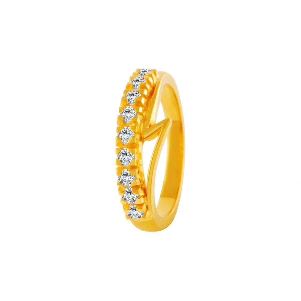22KT Yellow Gold And American Diamond Ring For Women - Image 2