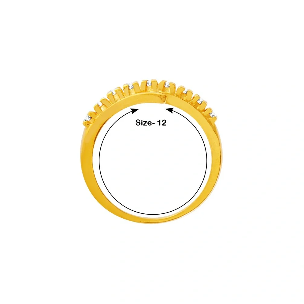 22KT Yellow Gold And American Diamond Ring For Women - Image 3