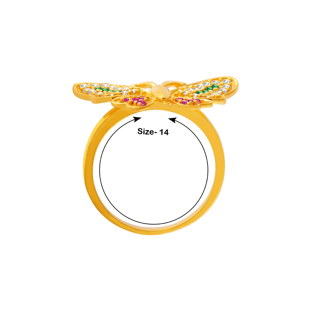 22KT Yellow Gold And American Diamond Ring For Women - Image 4