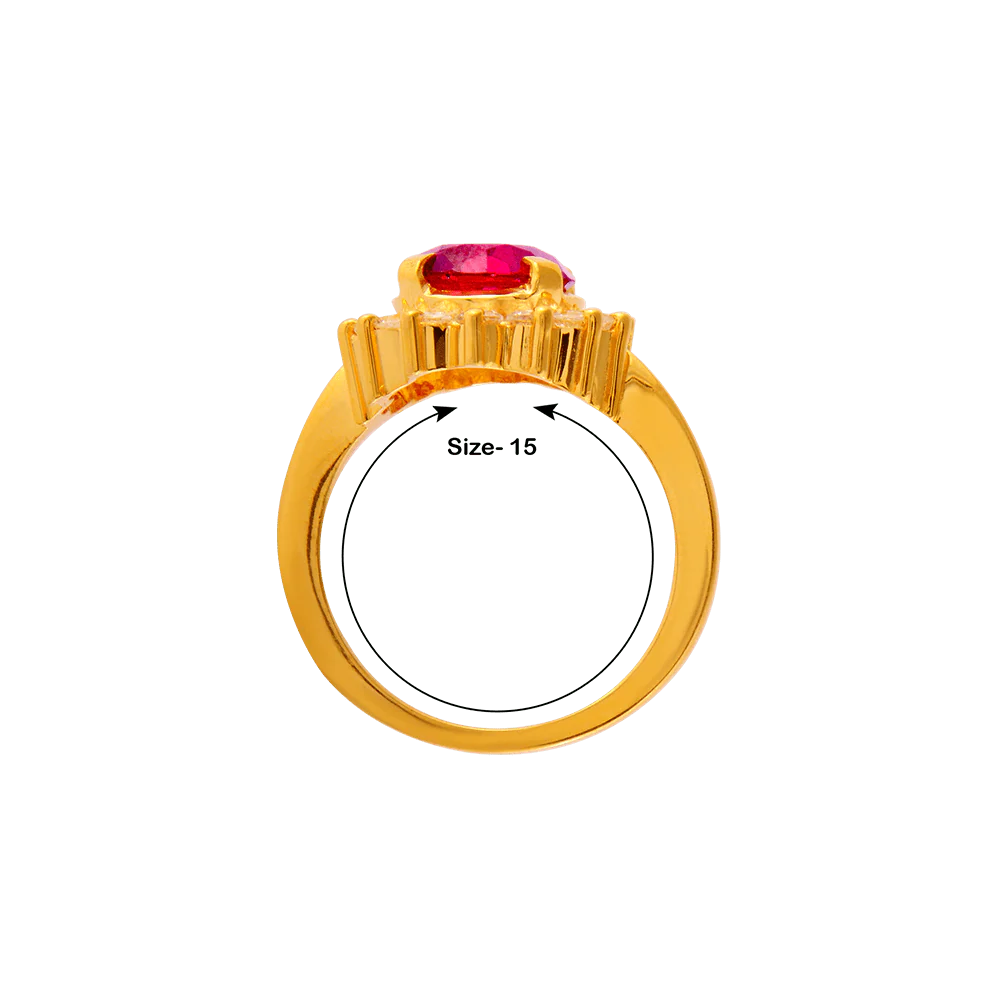 22KT Yellow Gold And American Diamond Ring For Women - Image 4