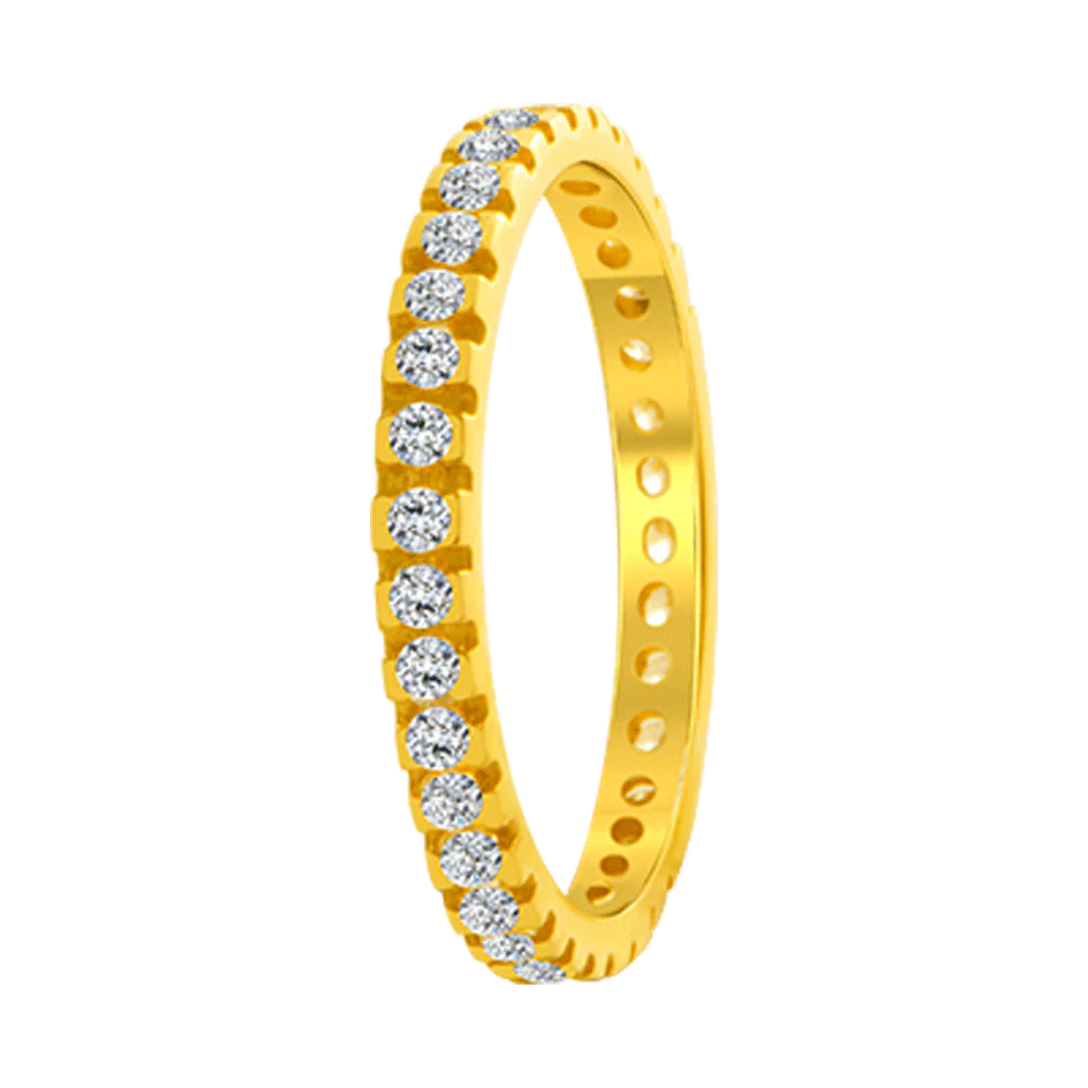 22KT Yellow Gold And American Diamond Ring For Women