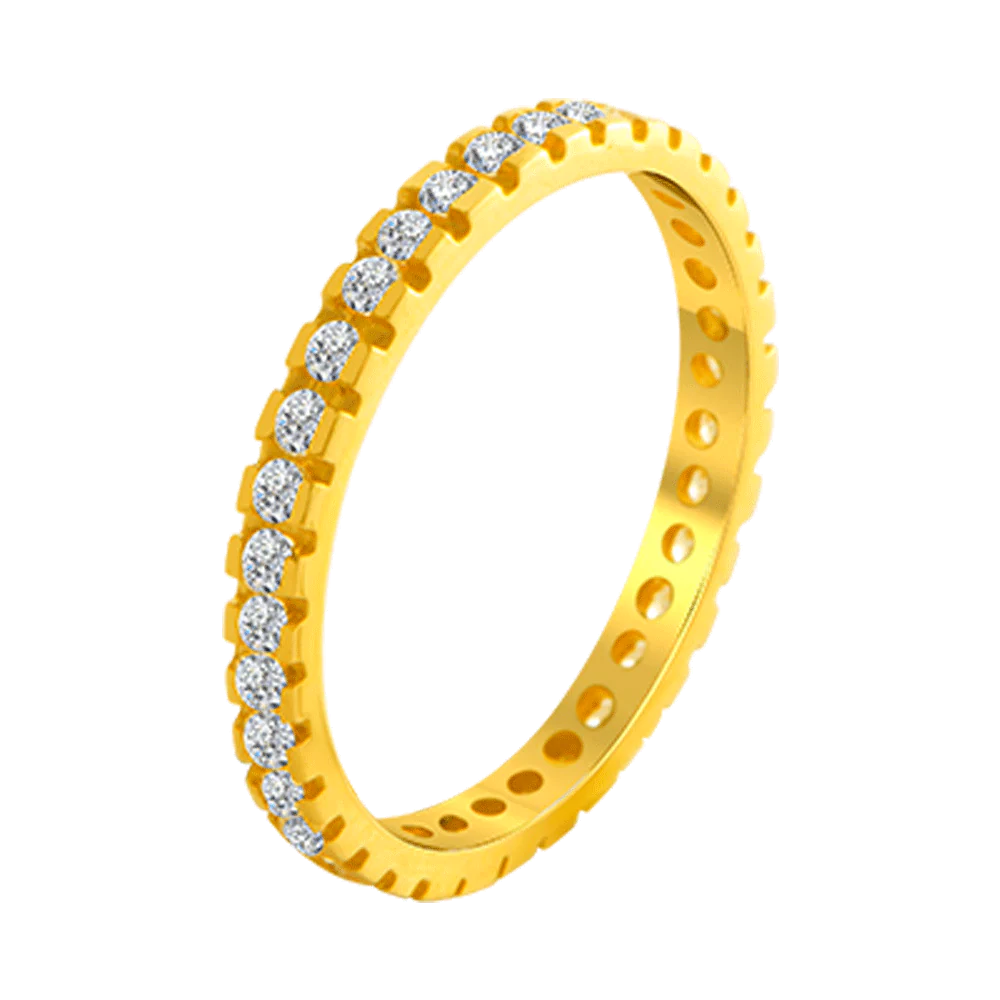 22KT Yellow Gold And American Diamond Ring For Women - Image 2