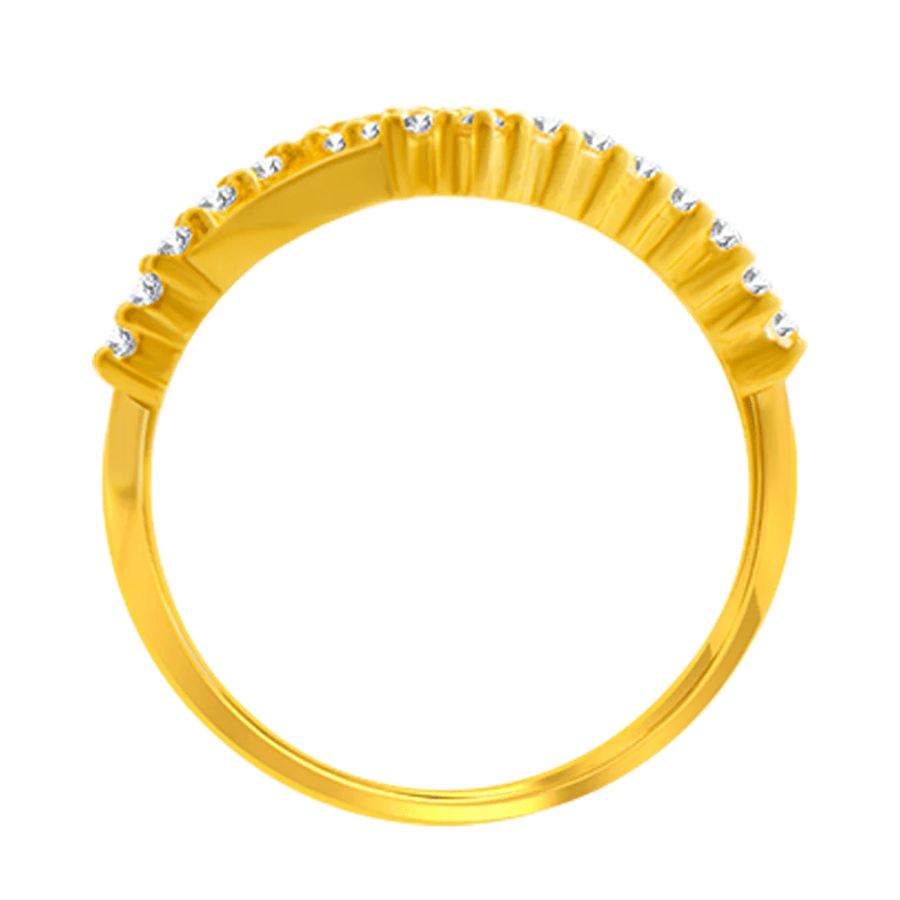 22KT Yellow Gold And American Diamond Ring For Women - Image 3