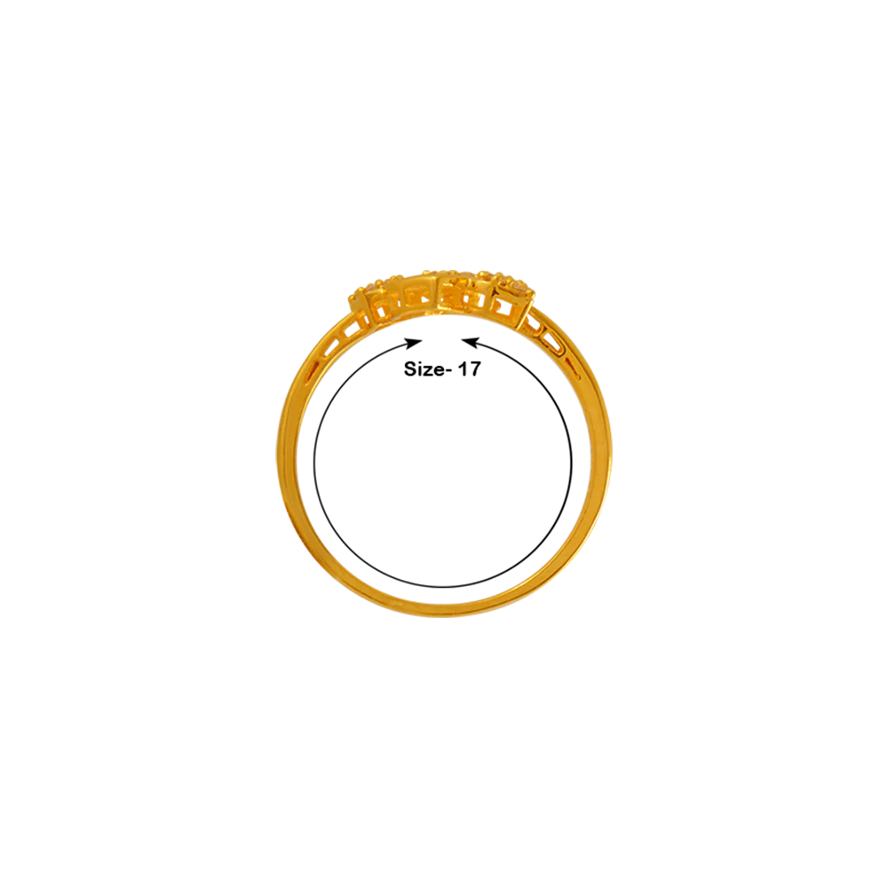 22KT Yellow Gold And American Diamond Ring For Women - Image 2