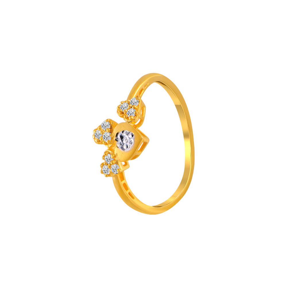 22KT Yellow Gold And American Diamond Ring For Women - Image 3