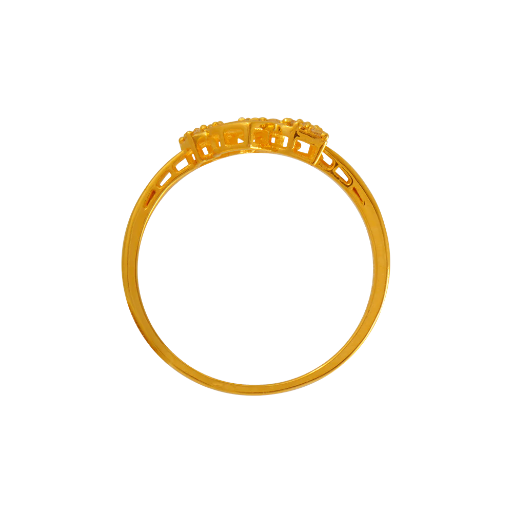 22KT Yellow Gold And American Diamond Ring For Women - Image 4
