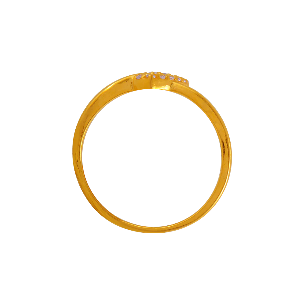 22KT Yellow Gold And American Diamond Ring For Women - Image 4