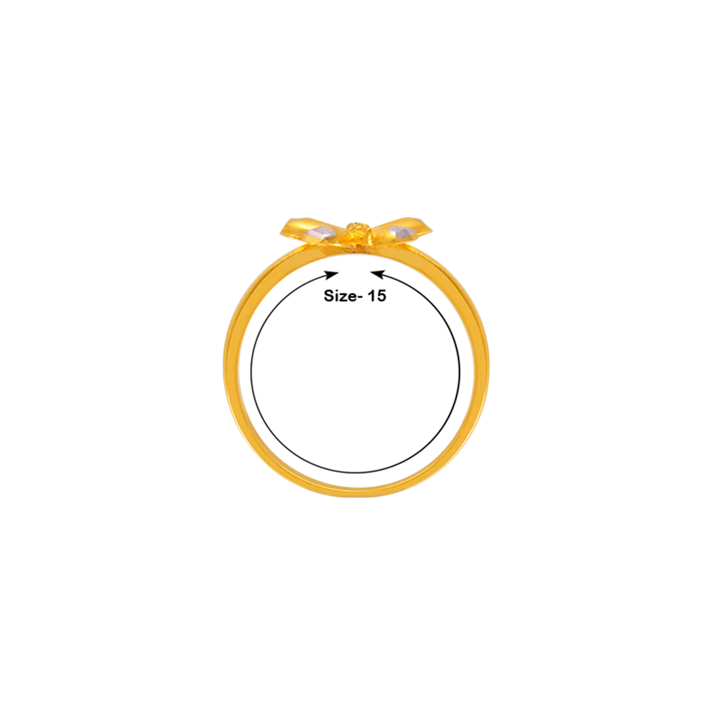 22KT Yellow Gold And American Diamond Ring For Women - Image 2
