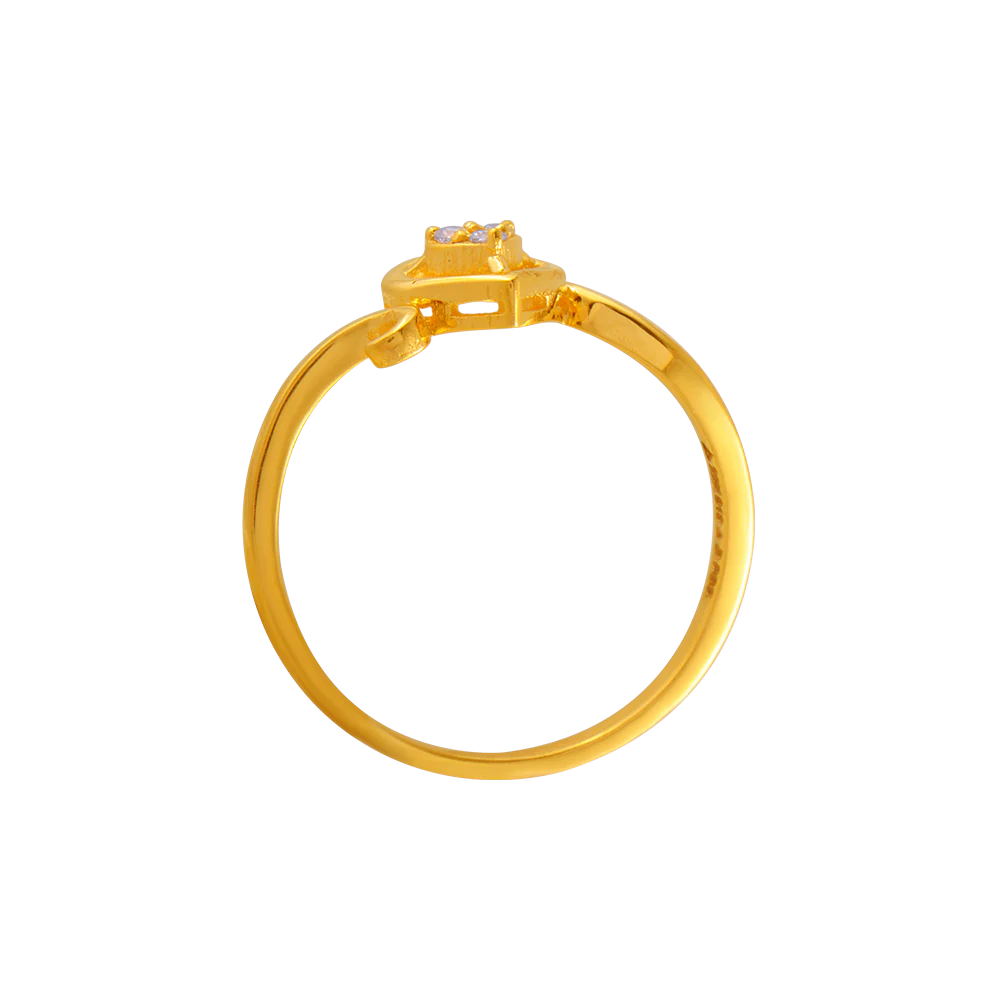 22KT Yellow Gold And American Diamond Ring For Women - Image 4
