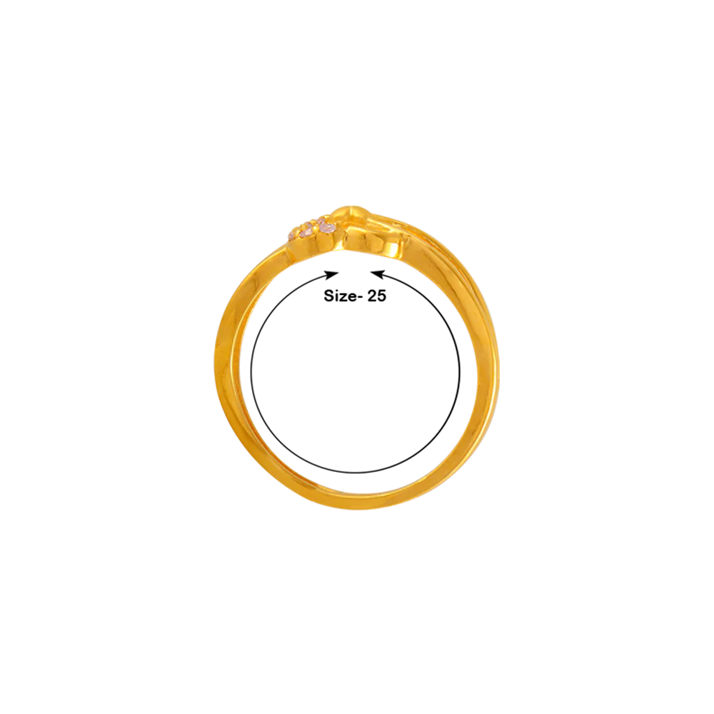 22KT Yellow Gold And American Diamond Ring For Women - Image 2