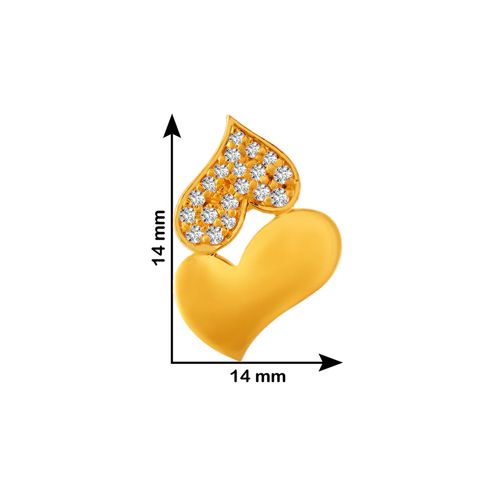 22KT Yellow Gold And American Diamond Stud Earrings For Women - Image 4