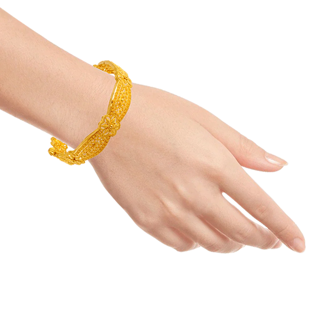 22KT Yellow Gold Bangle For Women - Image 4