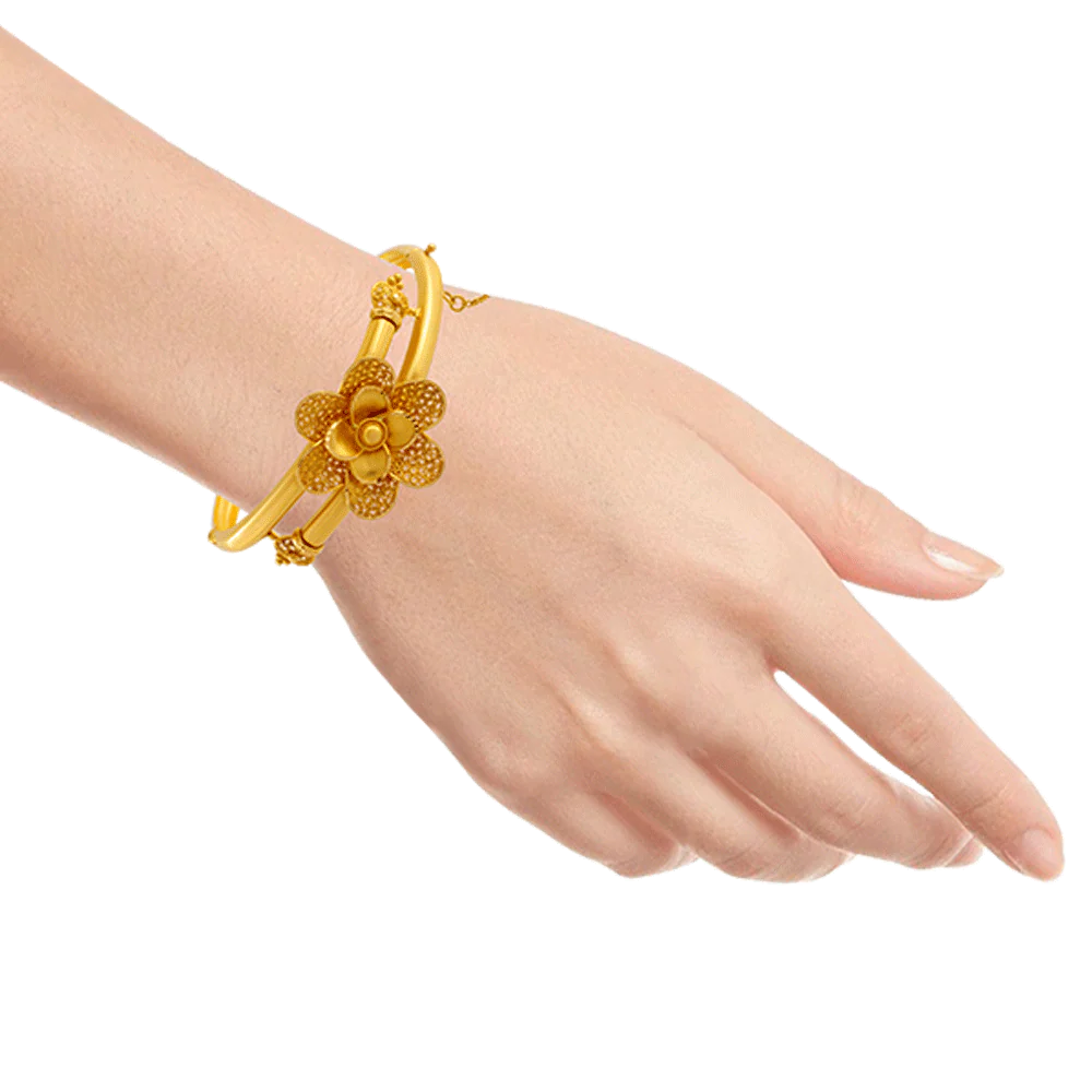 22KT Yellow Gold Bangle For Women - Image 4