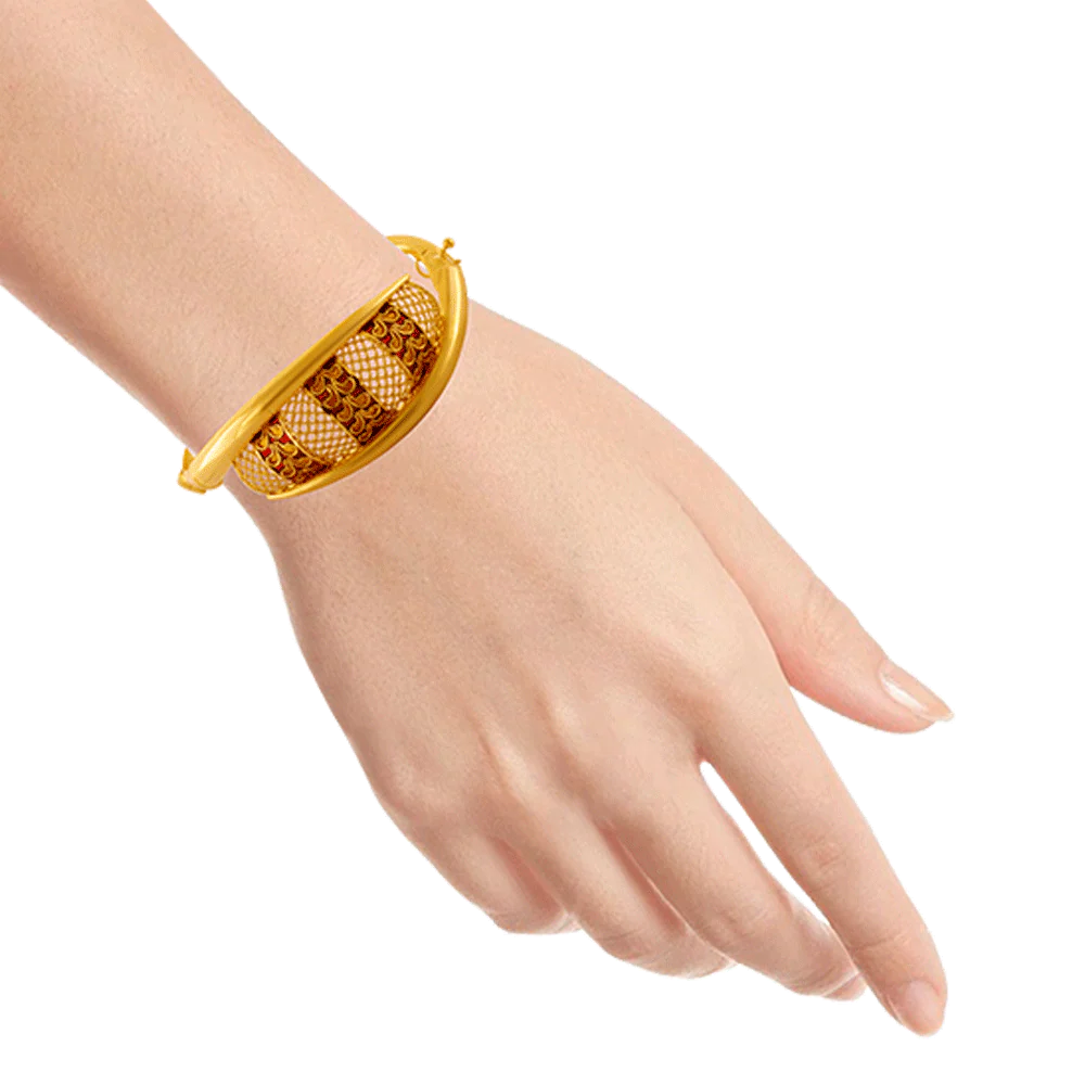 22KT Yellow Gold Bangle For Women - Image 3