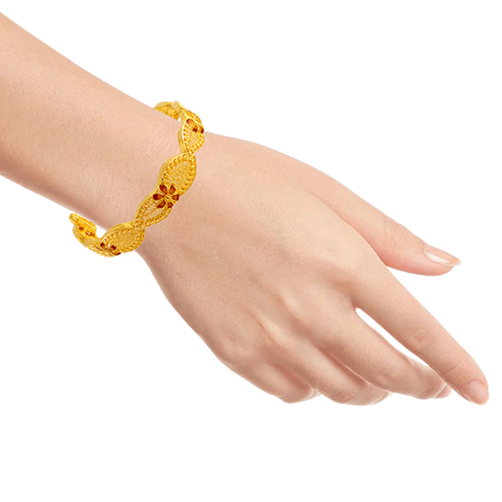 22KT Yellow Gold Bangle For Women - Image 4