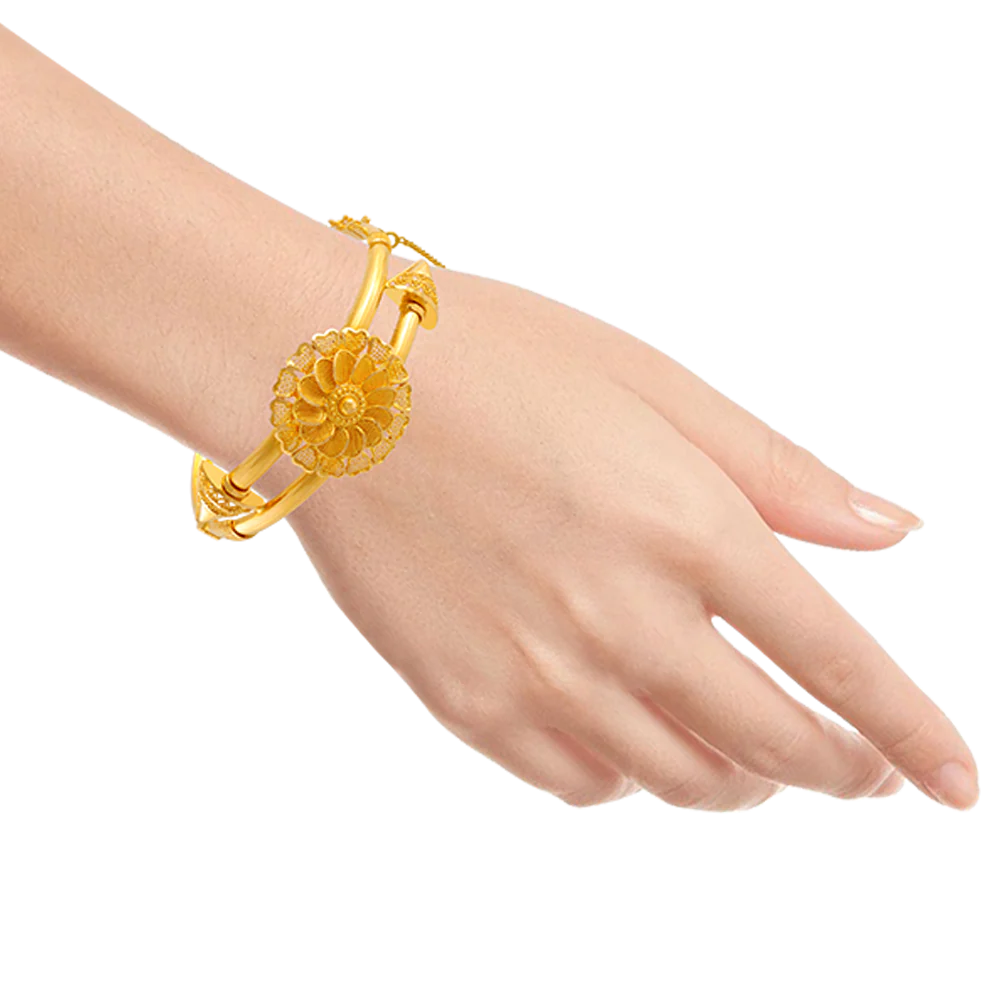 22KT Yellow Gold Bangle For Women - Image 4