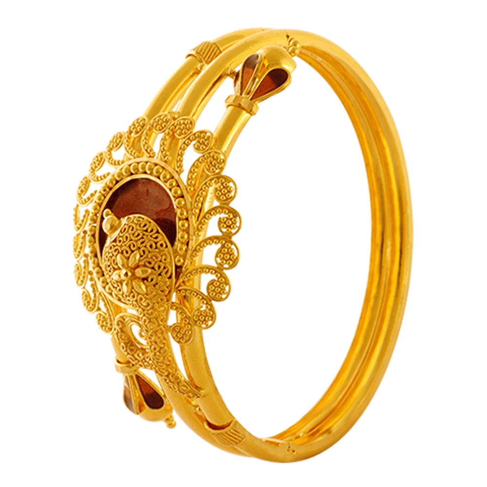 22KT Yellow Gold Bangle For Women - Image 4