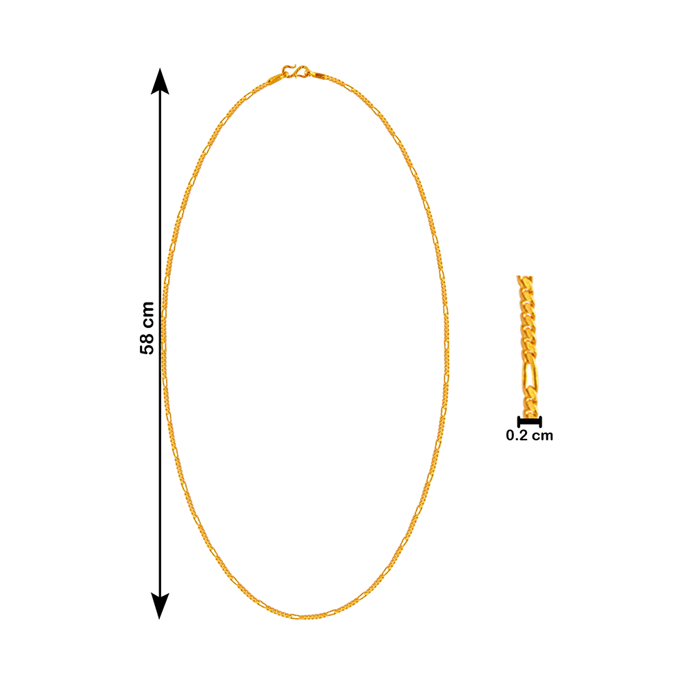 22KT Yellow Gold Chain For Women - Image 3