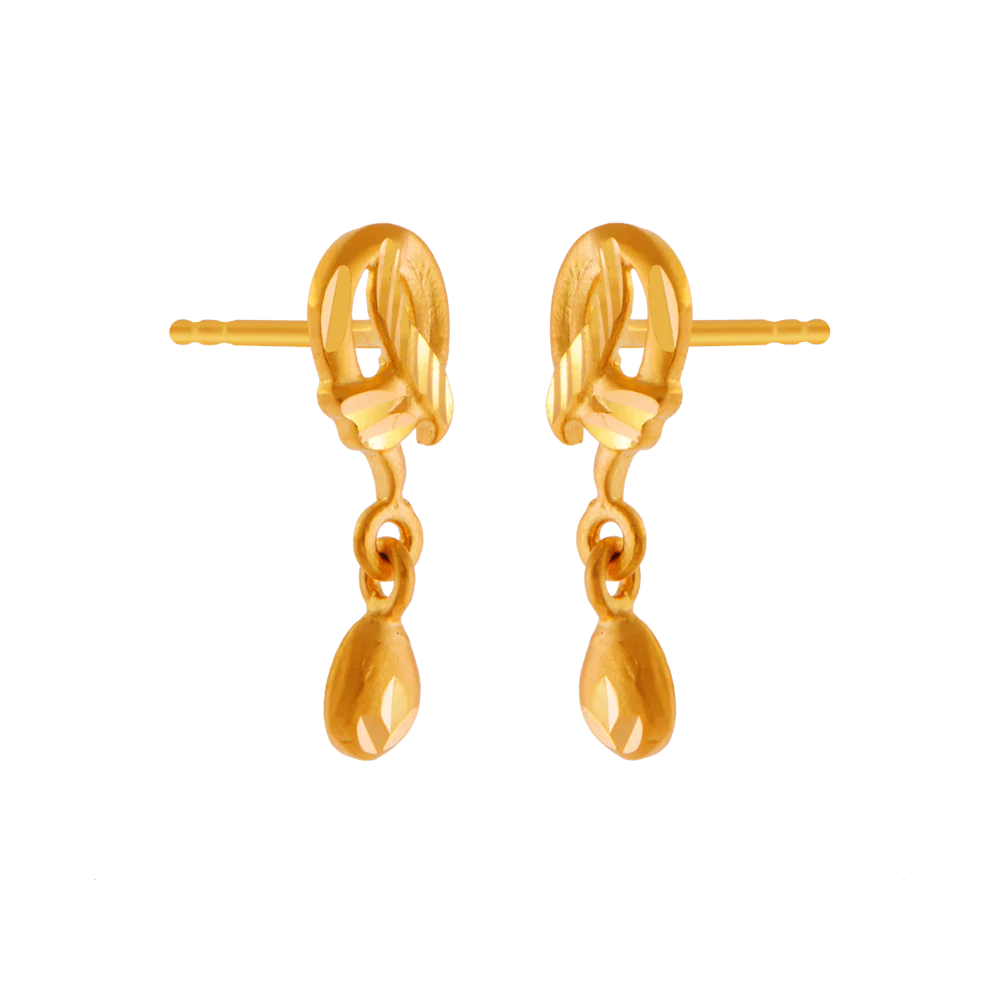 22KT Yellow Gold Clip-on Earrings For Women - Image 3