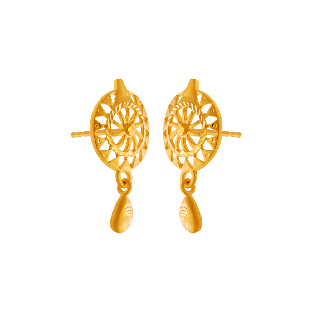 22KT Yellow Gold Clip-on Earrings For Women - Image 3