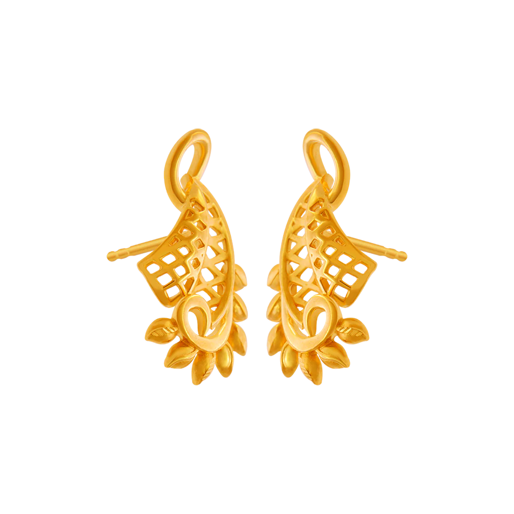 22KT Yellow Gold Clip-on Earrings For Women - Image 3