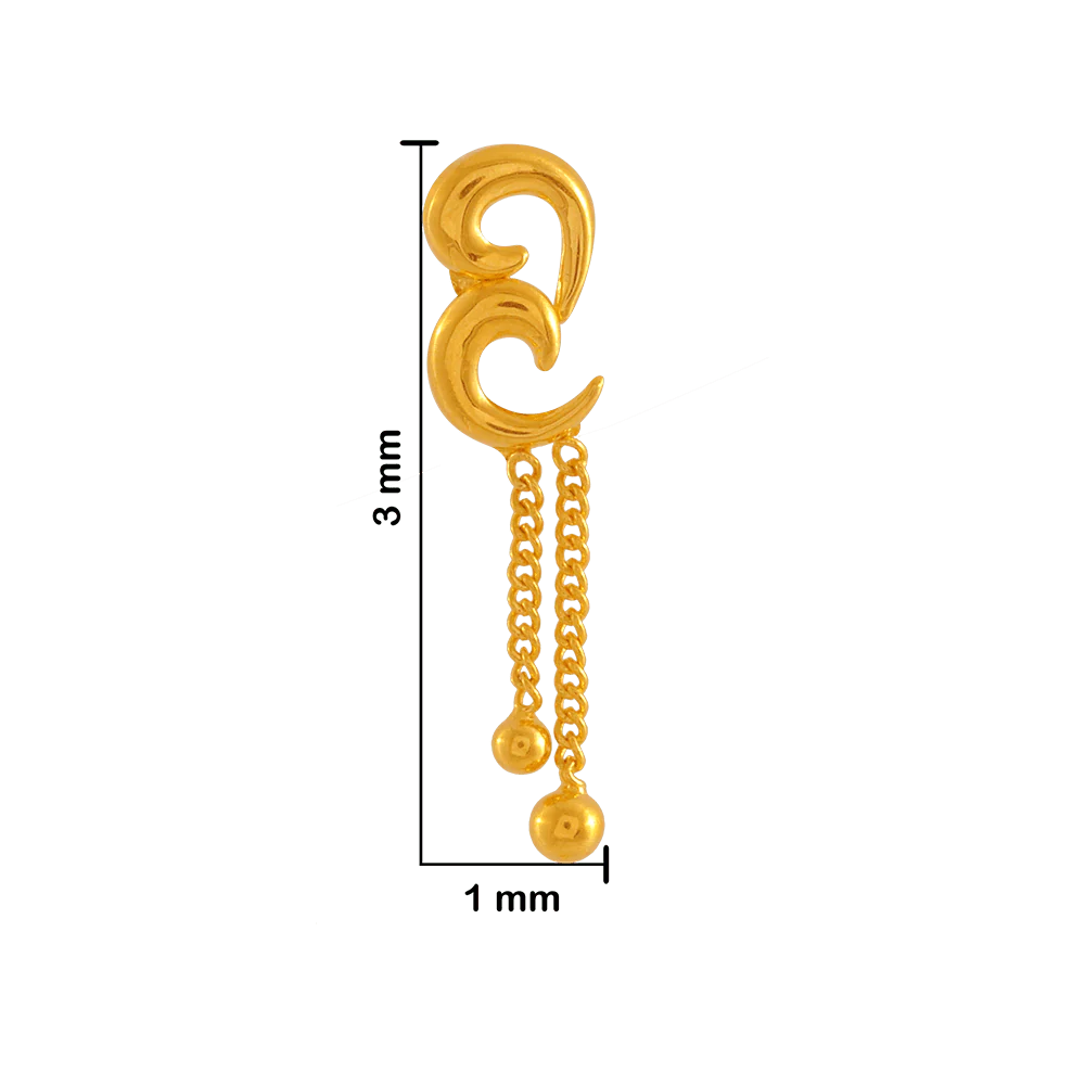 22KT Yellow Gold Drop Earrings For Women - Image 4