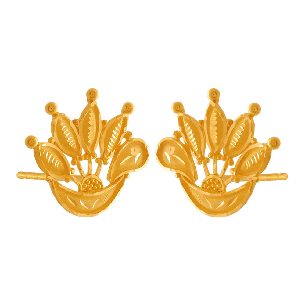 22KT Yellow Gold Drop Earrings For Women - Image 2