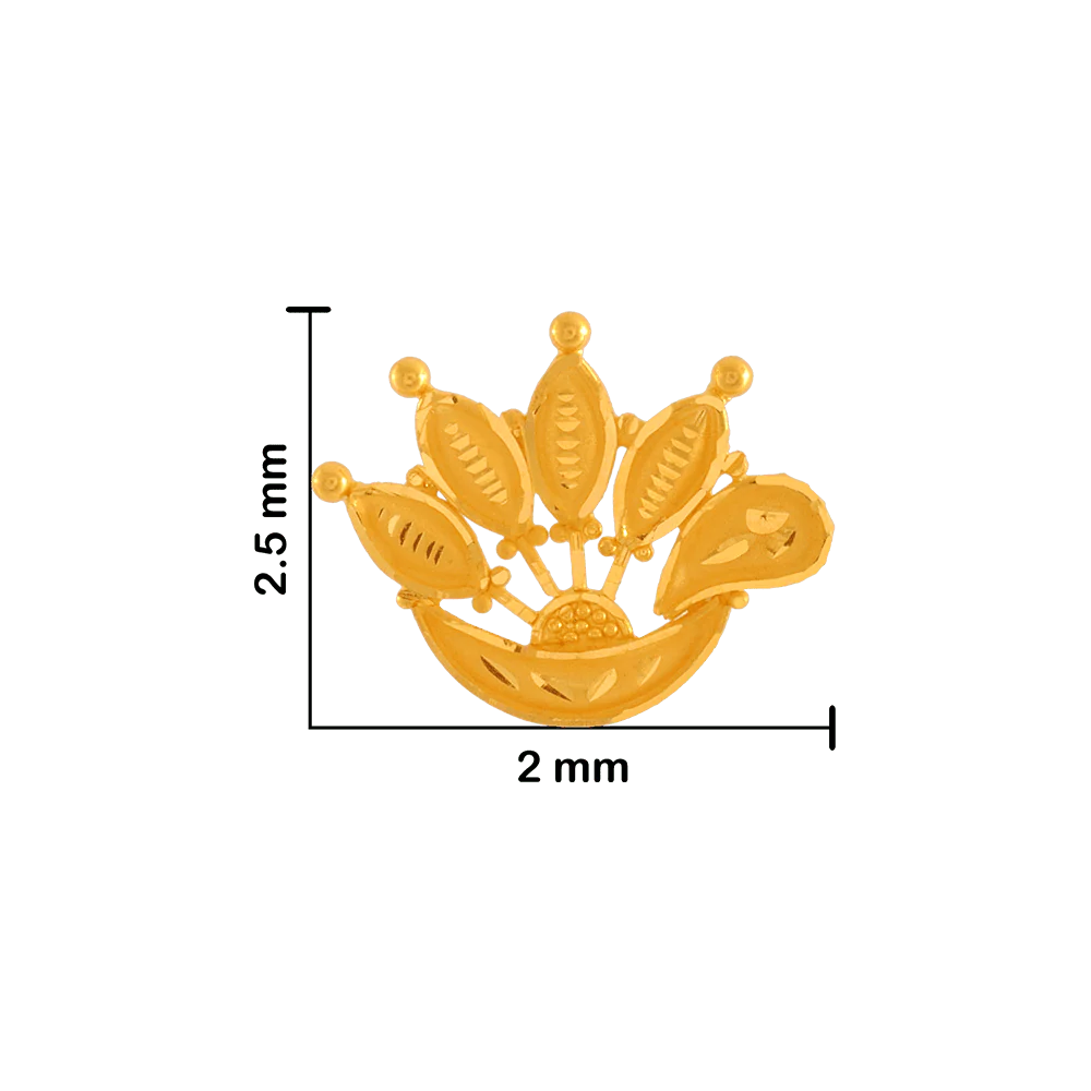 22KT Yellow Gold Drop Earrings For Women - Image 4