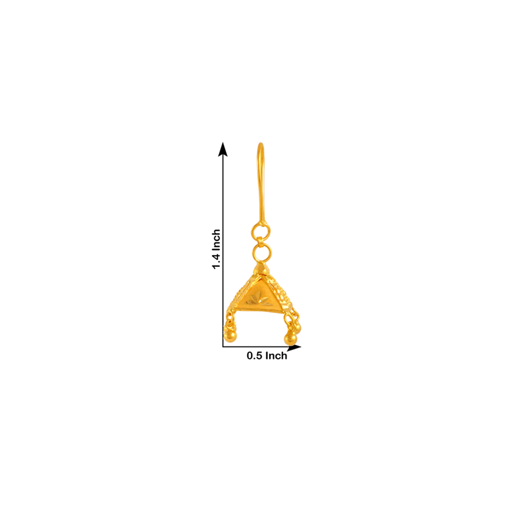22KT Yellow Gold Jhumki Earrings For Women - Image 2