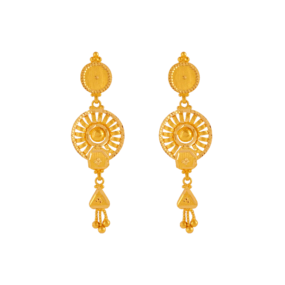 22KT Yellow Gold Jhumki Earrings For Women