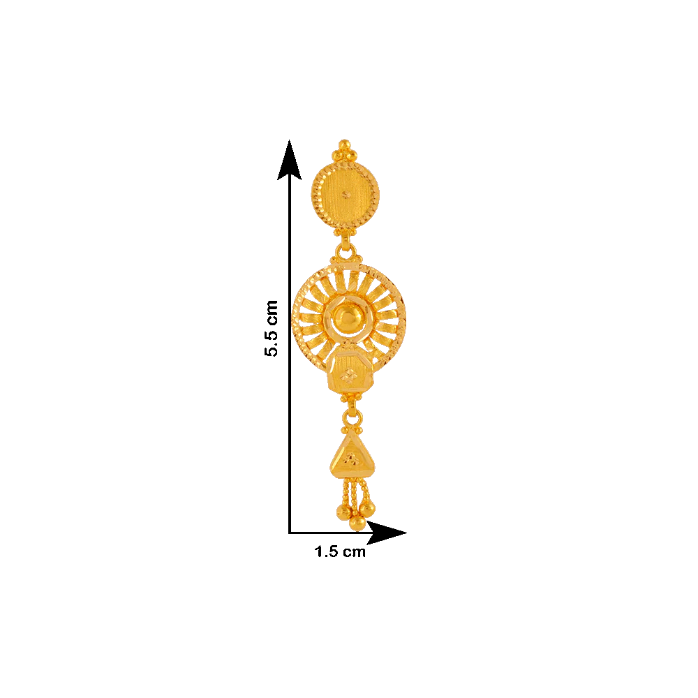 22KT Yellow Gold Jhumki Earrings For Women - Image 2