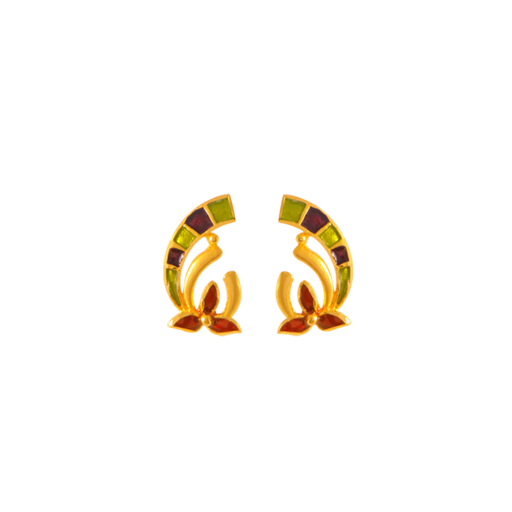 22KT Yellow Gold Jhumki Earrings For Women