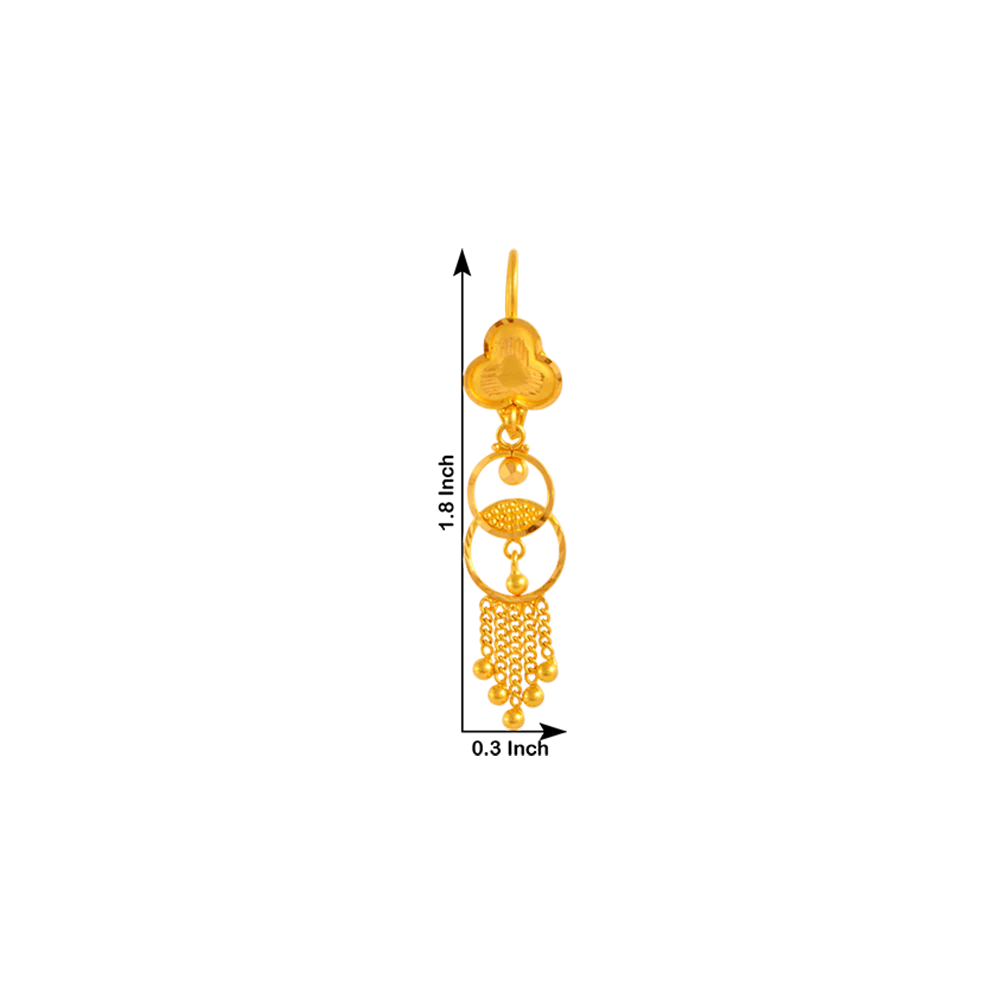 22KT Yellow Gold Jhumki Earrings For Women - Image 2