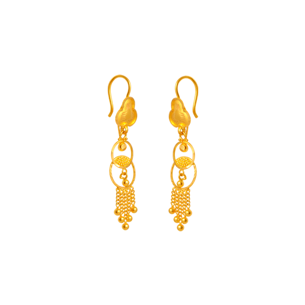 22KT Yellow Gold Jhumki Earrings For Women - Image 3