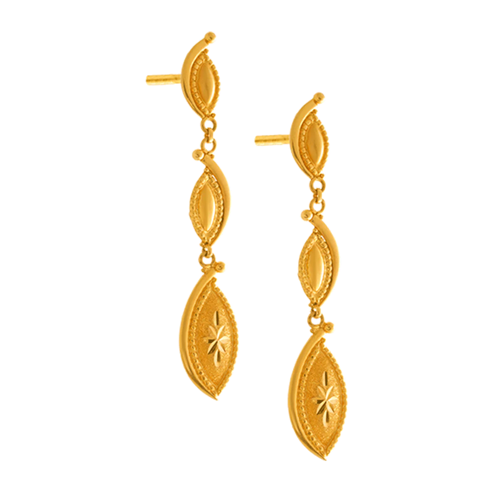 22KT Yellow Gold Jhumki Earrings For Women