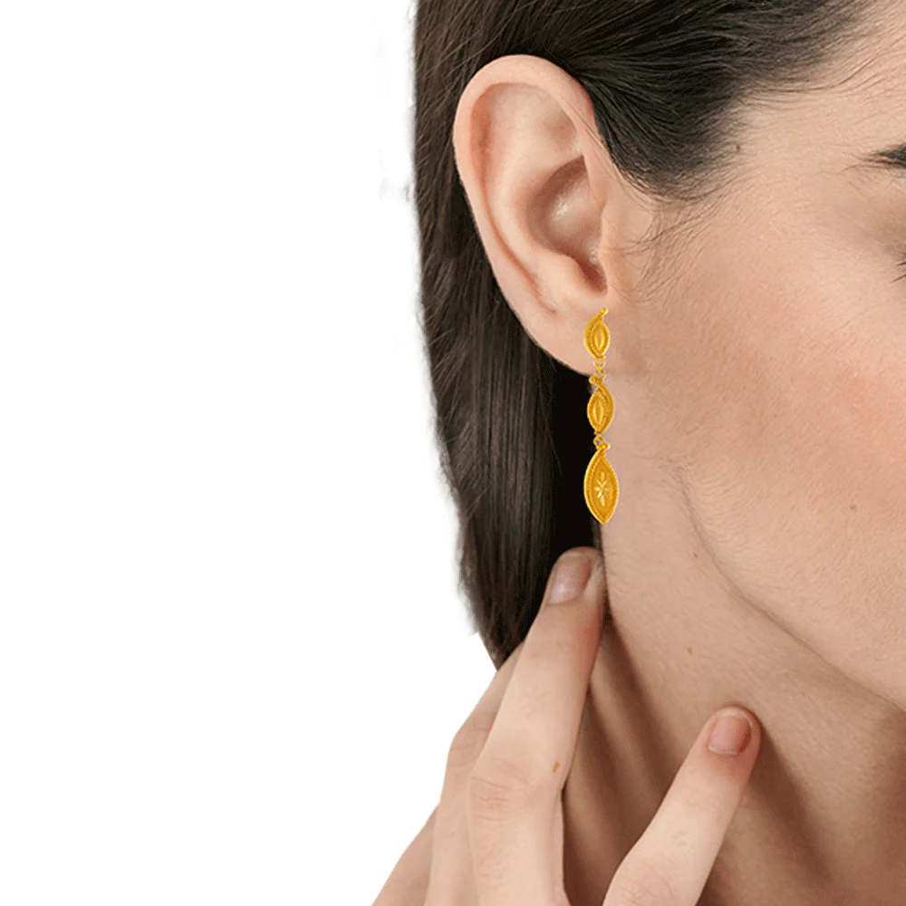 22KT Yellow Gold Jhumki Earrings For Women - Image 2