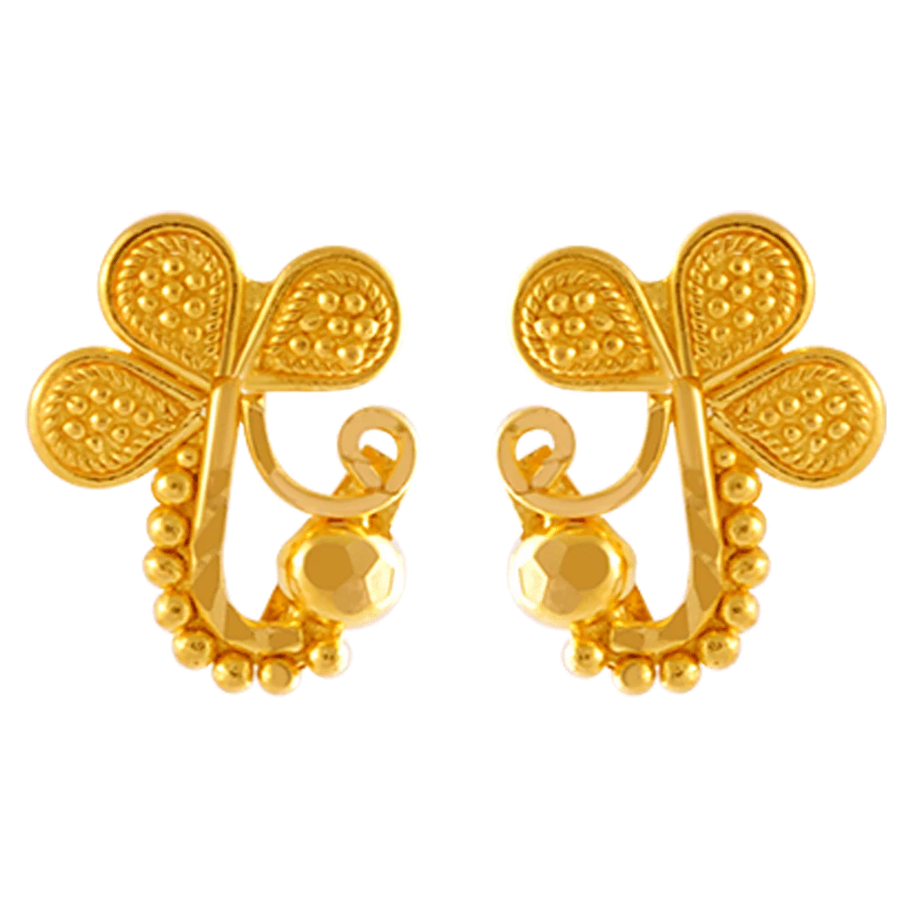 22KT Yellow Gold Jhumki Earrings For Women