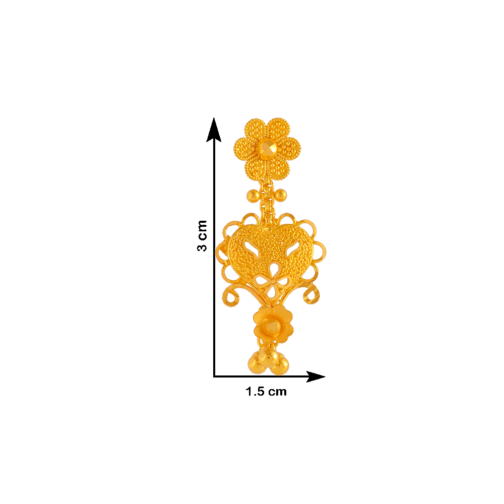 22KT Yellow Gold Jhumki Earrings For Women